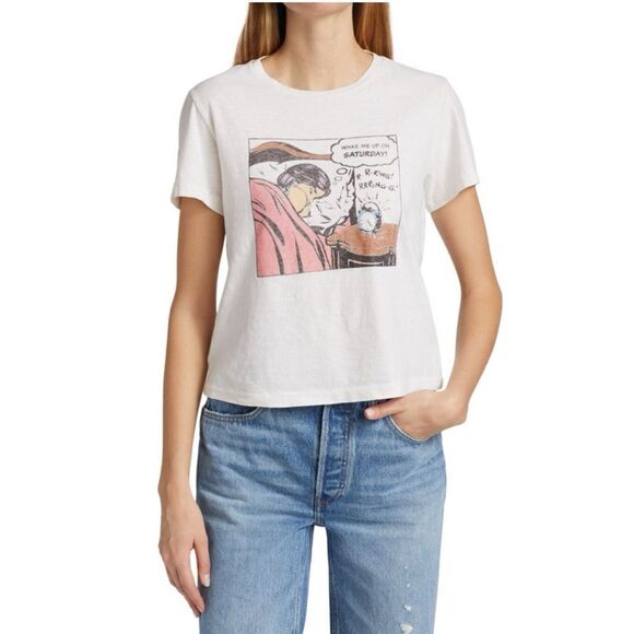RE/DONE "Wake Me Up On Saturday!" T-Shirt New - Picture 1 of 7